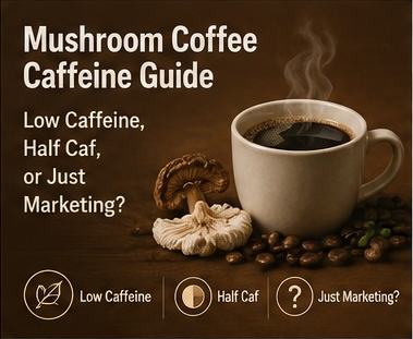 Mushroom Coffee Caffeine Guide: Low Caffeine, Half Caf, or Just Marketing? quick visual
