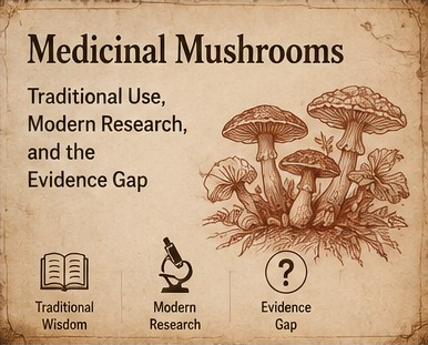 Medicinal Mushrooms: Traditional Use, Modern Research, and the Evidence Gap quick visual
