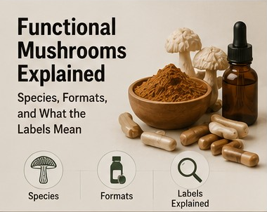 Functional Mushrooms Explained: Species, Formats, and What the Labels Mean quick visual