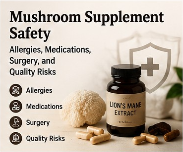 Mushroom Supplement Safety: Allergies, Medications, Surgery, and Quality Risks