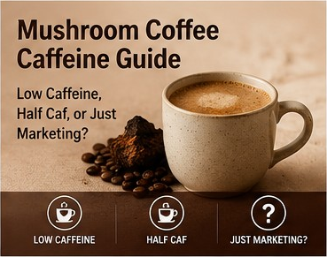 Mushroom Coffee Caffeine Guide: Low Caffeine, Half Caf, or Just Marketing?