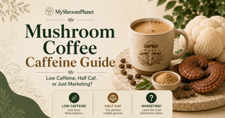 Mushroom Coffee Caffeine Guide: Low Caffeine, Half Caf, or Just Marketing?
